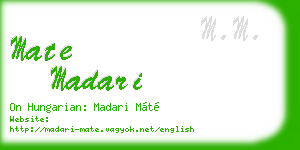 mate madari business card